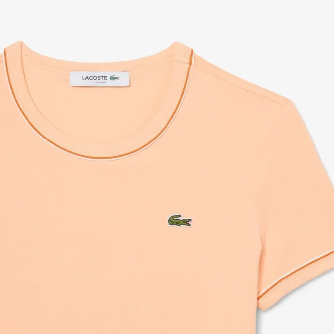 Jersey T-shirt met contrasterende rand voor dames
