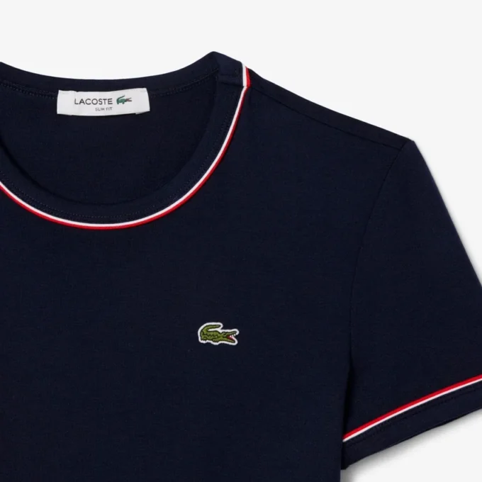 Jersey T-shirt met contrasterende rand voor dames