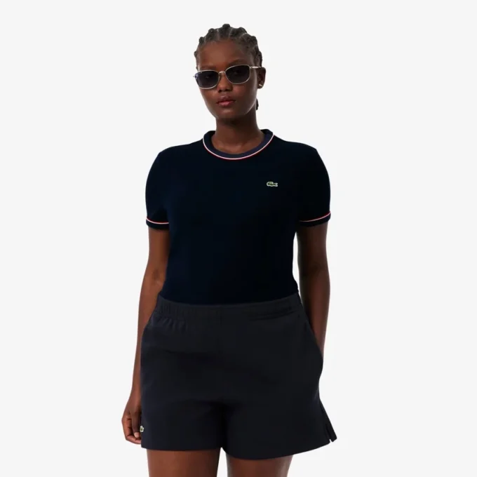 Jersey T-shirt met contrasterende rand voor dames