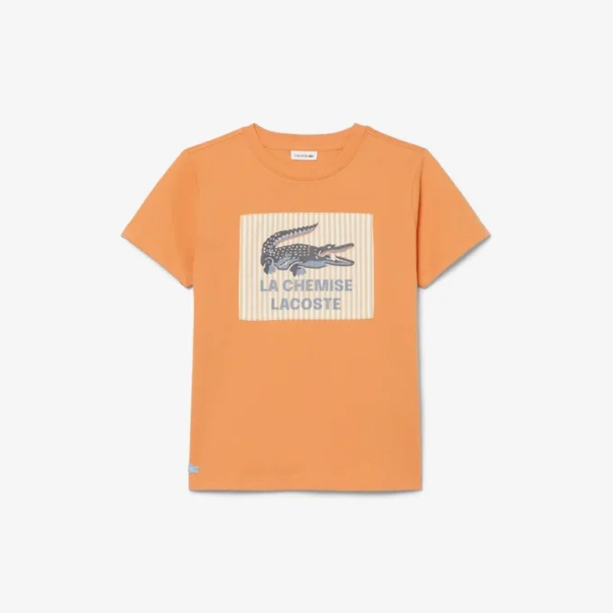 Katoen T-shirt met badge-accent