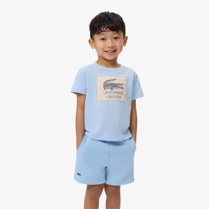 Katoen T-shirt met badge-accent