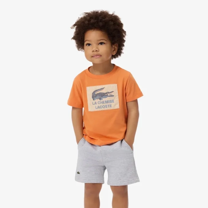 Katoen T-shirt met badge-accent