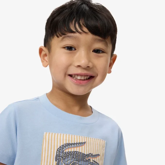 Katoen T-shirt met badge-accent