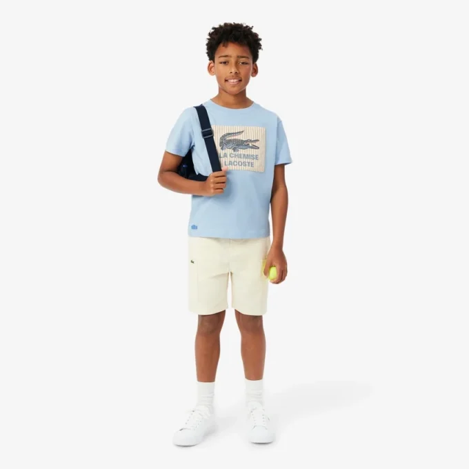 Katoen T-shirt met badge-accent