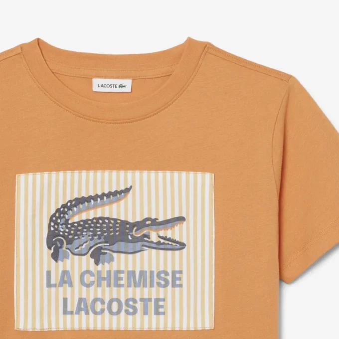 Katoen T-shirt met badge-accent