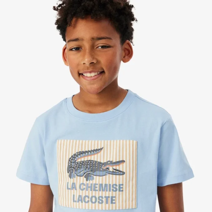 Katoen T-shirt met badge-accent