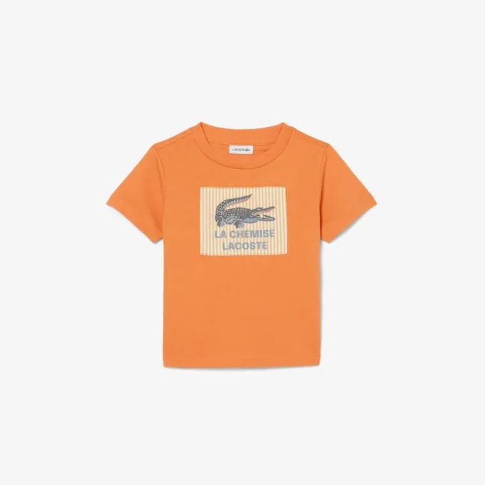 Katoen T-shirt met badge-accent