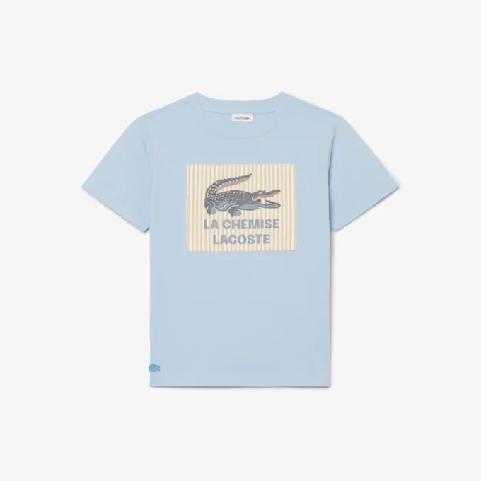 Katoen T-shirt met badge-accent