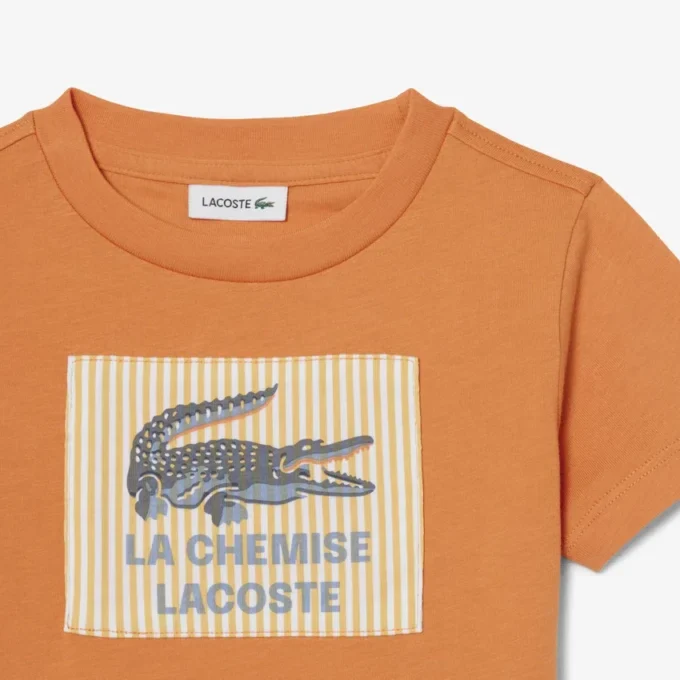 Katoen T-shirt met badge-accent