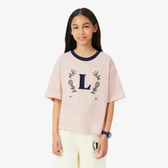 Katoen T-shirt met contrasterend embleem