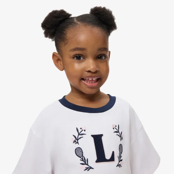 Katoen T-shirt met contrasterend embleem