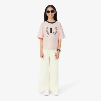 Katoen T-shirt met contrasterend embleem
