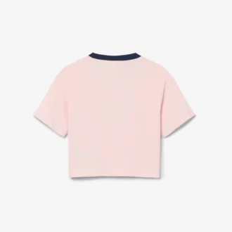 Katoen T-shirt met contrasterend embleem