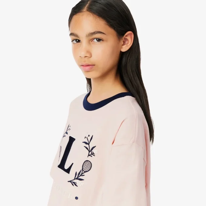 Katoen T-shirt met contrasterend embleem
