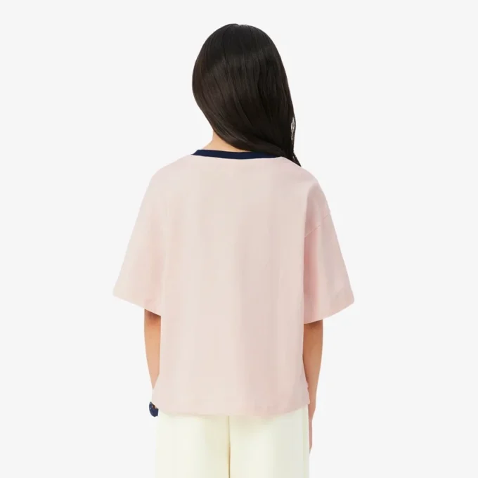 Katoen T-shirt met contrasterend embleem
