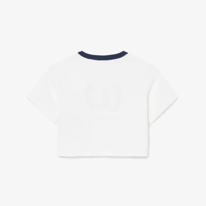 Katoen T-shirt met contrasterend embleem