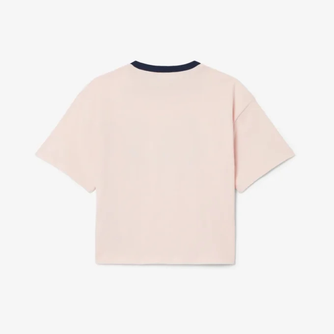 Katoen T-shirt met contrasterend embleem