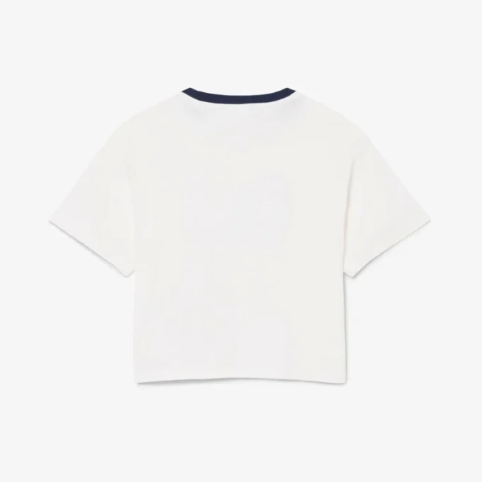 Katoen T-shirt met contrasterend embleem