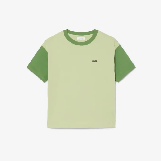 Katoen T-shirt met contrasterende rand