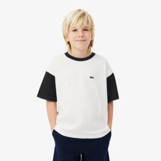 Katoen T-shirt met contrasterende rand