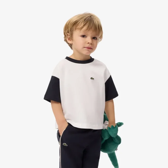 Katoen T-shirt met contrasterende rand