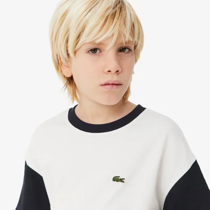Katoen T-shirt met contrasterende rand