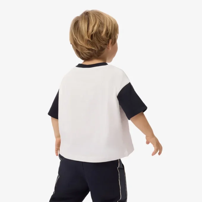 Katoen T-shirt met contrasterende rand