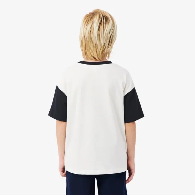 Katoen T-shirt met contrasterende rand