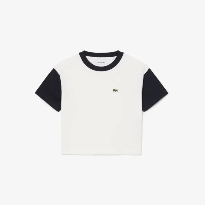 Katoen T-shirt met contrasterende rand
