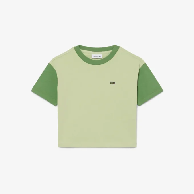 Katoen T-shirt met contrasterende rand
