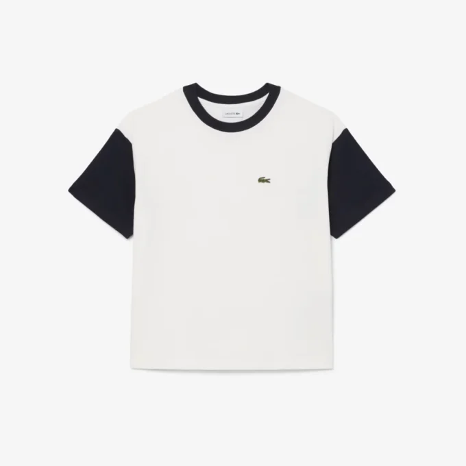 Katoen T-shirt met contrasterende rand