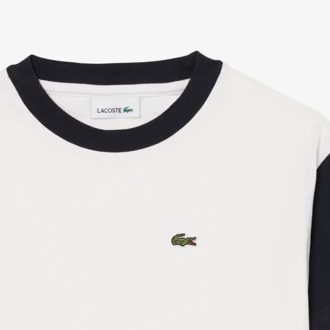 Katoen T-shirt met contrasterende rand