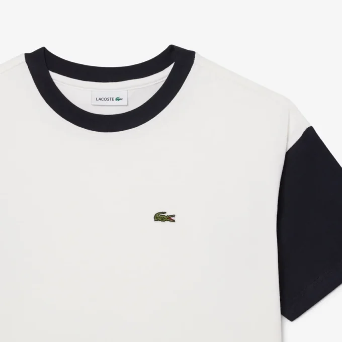 Katoen T-shirt met contrasterende rand