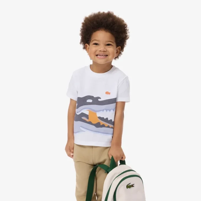 Katoen T-shirt met krokodillenprint