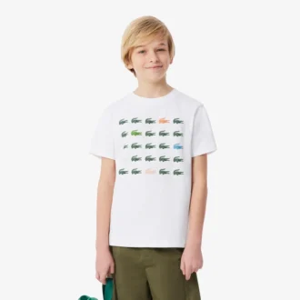 Katoen T-shirt met krokodillenprint