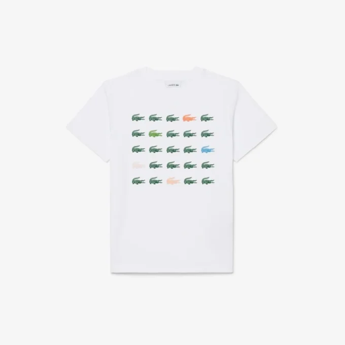 Katoen T-shirt met krokodillenprint