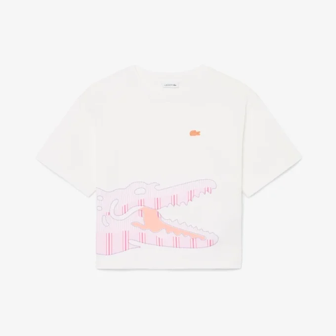 Katoen T-shirt met krokodillenprint