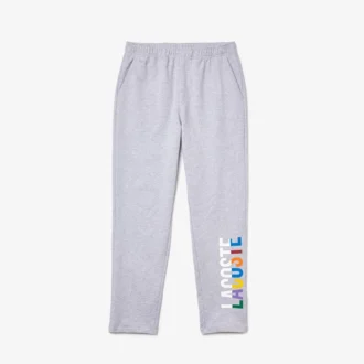 Katoenen fleece-loungebroek met merknaam voor heren