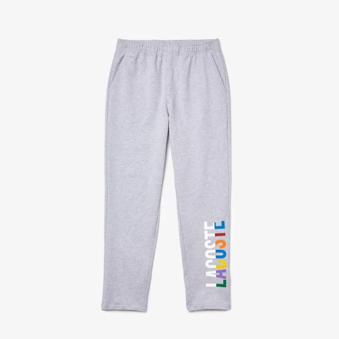 Katoenen fleece-loungebroek met merknaam voor heren