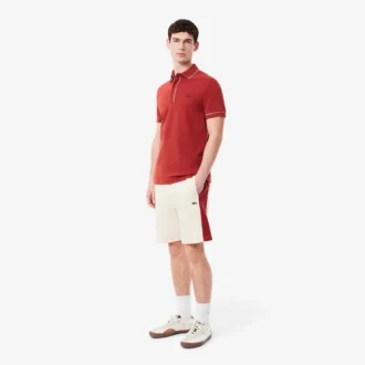 Katoenen fleece shorts met kleurblokken voor heren