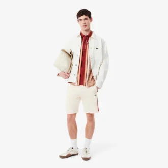 Katoenen fleece shorts met kleurblokken voor heren