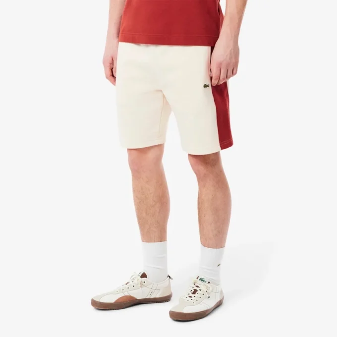 Katoenen fleece shorts met kleurblokken voor heren