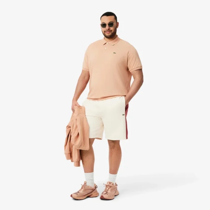 Katoenen fleece shorts met kleurblokken voor heren