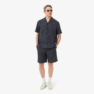 Katoenen korte broek met krokodillenprint en strepen