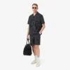 Katoenen korte broek met krokodillenprint en strepen