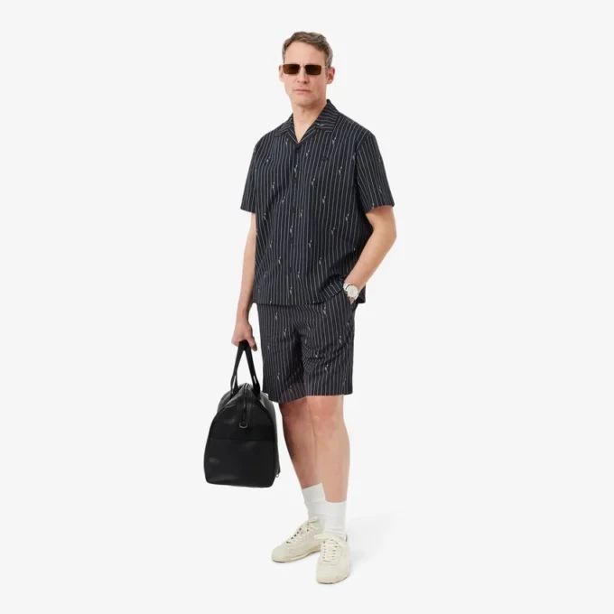 Katoenen korte broek met krokodillenprint en strepen