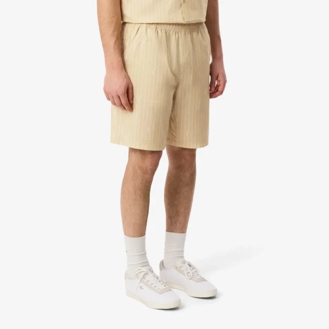 Katoenen korte broek met krokodillenprint en strepen