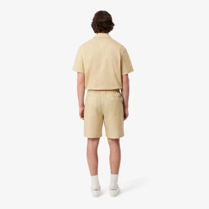 Katoenen korte broek met krokodillenprint en strepen