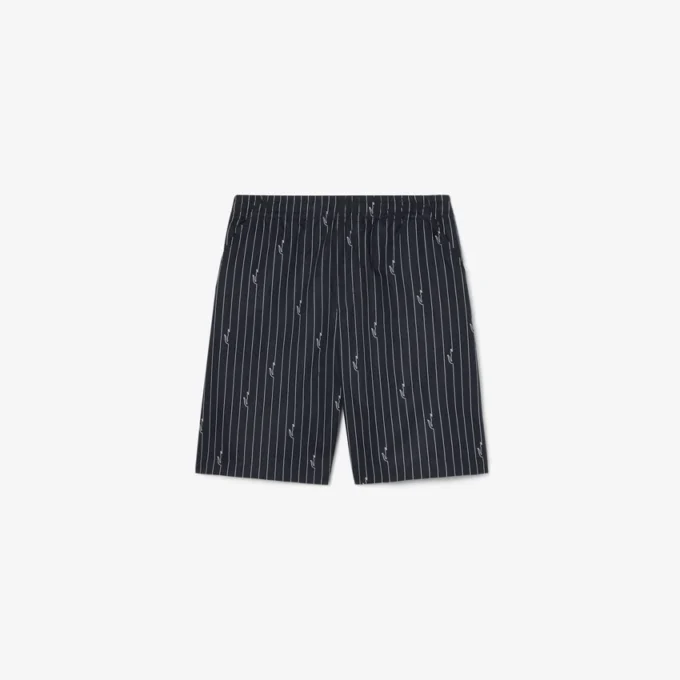Katoenen korte broek met krokodillenprint en strepen