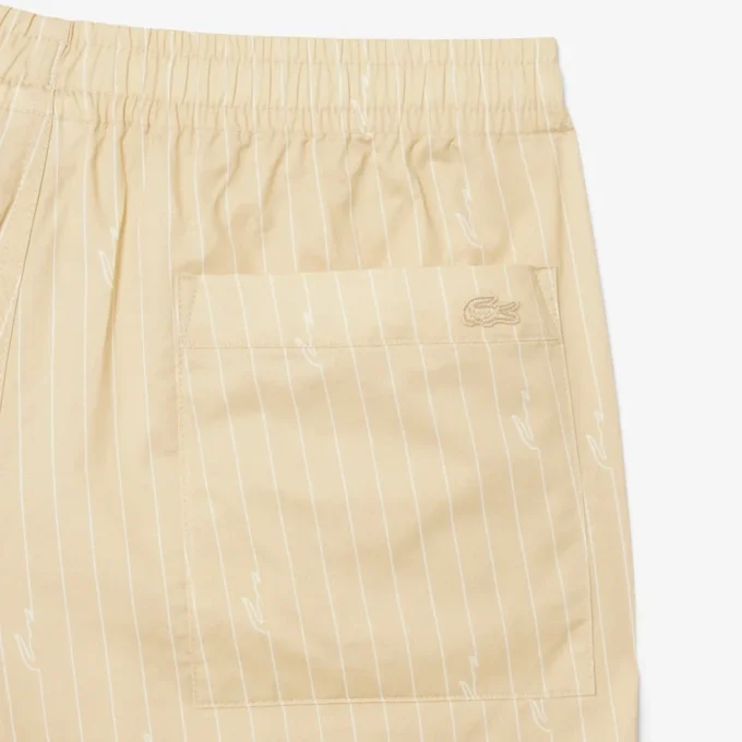 Katoenen korte broek met krokodillenprint en strepen